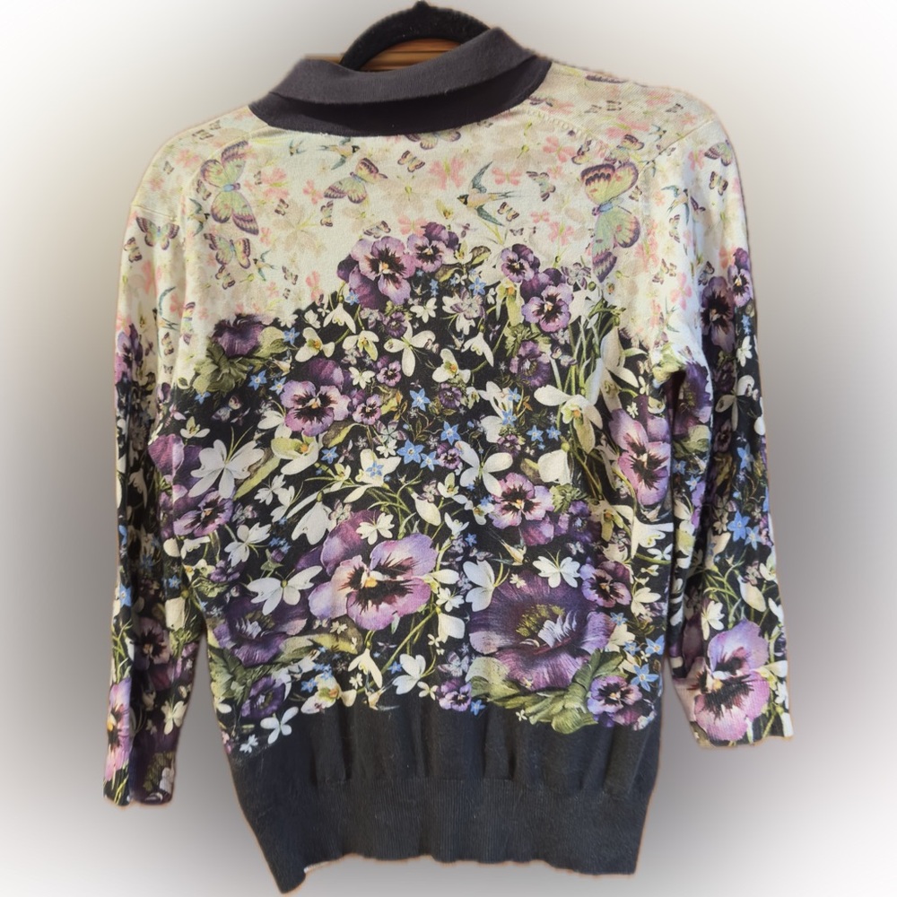 Ted Baker Floral Sweater - Purple and Black